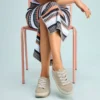 Basket à lacets et semelle compensée Rea pour femme Basket à lacets et semelle compensée Rea pour femme
