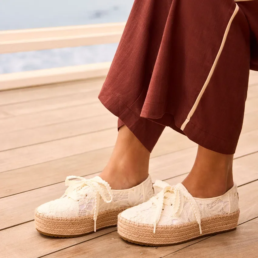 Espadrilles à lacets à plateforme Valencia pour femme Espadrilles à lacets à plateforme Valencia pour femme