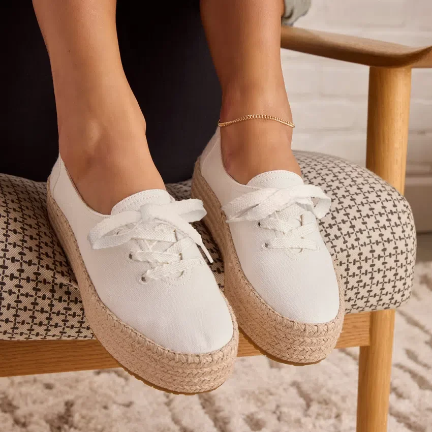 Espadrilles à lacets à plateforme Valencia pour femme Espadrilles à lacets à plateforme Valencia pour femme