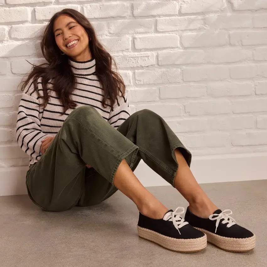Espadrilles à lacets à plateforme Valencia pour femme Espadrilles à lacets à plateforme Valencia pour femme