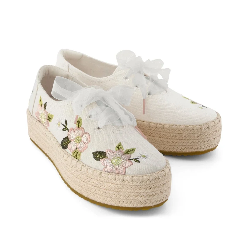 Espadrilles à lacets à plateforme Valencia pour femme Espadrilles à lacets à plateforme Valencia pour femme