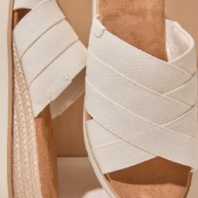 Sandales compensées mules croisées Diana pour femme