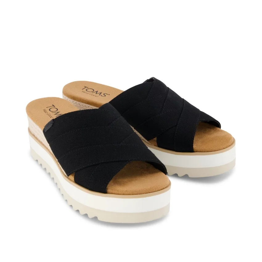 Sandales compensées mules croisées Diana pour femme Sandales compensées mules croisées Diana pour femme