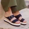 Sandales mules à talon compensé et boucle Diana pour femme Sandales mules à talon compensé et boucle Diana pour femme