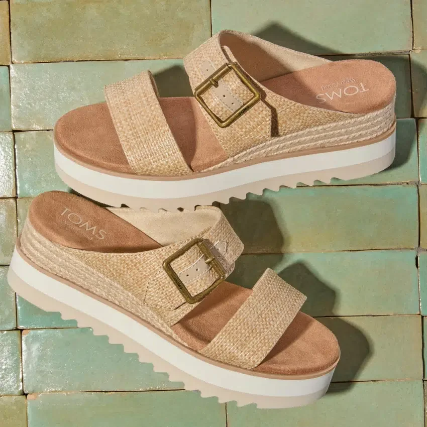 Sandales mules à talon compensé et boucle Diana pour femme Sandales mules à talon compensé et boucle Diana pour femme