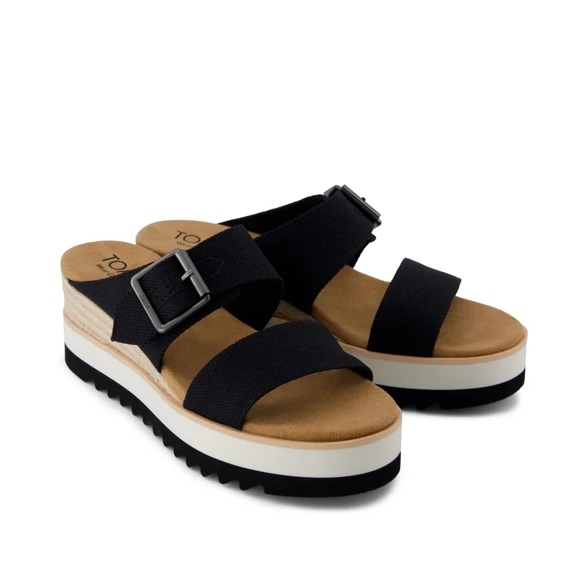 Sandales mules à talon compensé et boucle Diana pour femme Sandales mules à talon compensé et boucle Diana pour femme